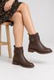 Women's Genuine Leather Elastic Buckle Detailed Boots - 2