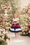 Girls' Lace Roba with Detachable Flower Brooch, Striped Flared Skirt with Bow Belt on the Back, Dress for 2-6 Years Birthday, Special Occasion - 4