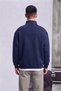 Men's Regular Fit Stand Collar Half Zipper 3 Thread Sweatshirt - 4