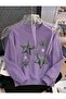 Women's Chain Star Print Crew Neck Oversized Sweatshirt