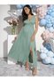 Rochie maxi, verde - S - 3
