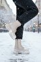 Waterproof Women's Non-Slip Sole Zippered Boots with Fur Inside - 7