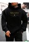 Men's Milano Print Design Trendy Oversize Hooded Sweatshirt Relaxed Fit Casual Sports
