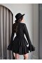 Shoulder Padded Flounce Mini Dress - 5
