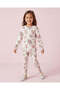 Girls White Floral Printed Rib T-Shirt - 2