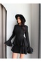 Shoulder Padded Flounce Mini Dress - 4