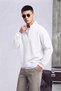 Men's Regular Fit Stand Collar Half Zipper 3 Thread Sweatshirt - 2