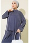 Women's Pique Fabric Loose Trousers Detailed Suit -0950 - 4