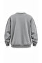 Two Threaded Cuffed Crew Neck Oversize Unisex Sweatshirt - 2