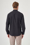 Black-White Buttoned Collar Long Sleeve Pocketless Slim Fit 100% Cotton Shirt 1004260206 - 5