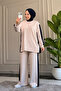 6010 - Stylish, Comfortable, Loose-Fitting Modal Striped Garnished Fabric Women's Set