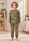 Boy's Long Sleeve Pajama Set 100% Cotton Vintage Airplane Pattern Combed Cotton