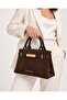 Luxury Suede Women's Hand and Shoulder Bag with Cross Strap - 3