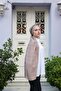 Talia Kibrit Pattern Jacquard Shawl - Light Mink - 2