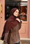 Talia Kibrit Pattern Jacquard Shawl - Red Brown - 3
