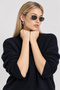 Wool Blend Oversize Knitwear Sweater Lki̇0062 Dark Blue - 4