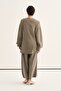 Women's Modal Drawstring Slit Blouse Khaki - 5