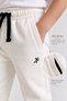H&C Kids' Sweatpants 2 Thread Ribbed Cuff Jogger with Pockets for Girls and Boys School and Casual Ecru - 3