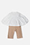 Velvet Pants 2-Piece Set (Shining Girl) Beige - 2