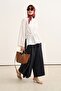 Women's Modal Drawstring Slit Blouse White - 6