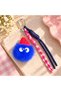 Puffy Blue-Fuchsia Beret Pompom Bag Charm