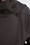 High Collar Faux Leather Jacket C02682 - 3