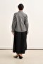 Women's Poplin Oversize Short Shirt Black Striped - 4
