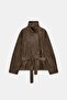 Zra Model Buttoned Imported Top Quality Premium Design Suede Jacket - 6