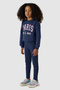 Girl Navy Blue Tights Suit - 7