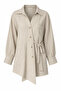 Natural Buttoned Belted Shirt - 2Y5258