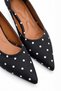 Lang Women's Polka Dot Black Short Heeled Comfortable Sole Pointed Toe Classic Heeled Shoes 4.5 cm Heel - 6