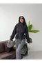 Mock Neck Belted Short Trench Coat - 3