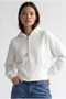 2235 Women's Hooded Zippered Ribbed Short Cardigan White - 4