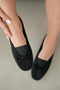 Ziva Suede Stone Detailed Bow Accessory Women's Ballerinas - Black Suede - 2