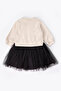 Three Strap Dress (Bella Bow) Beige - 2