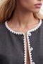 Women's Anthracite Crew Neck Buttoned Shepherd Stitched Cardigan Alc-X15852 - 4