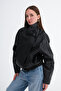 High Collar Faux Leather Jacket C02682 - 5