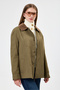 Khaki Color Velvet Collar Coat