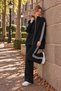 Women's Zippered Striped Pique Knit Pants and Knitwear Set - 8
