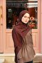 Talia Kibrit Pattern Jacquard Shawl - Red Brown - 2