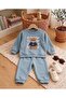 "Bear Camp" 100% Cotton Baby Boy 2-Piece Set with Shawl - 2