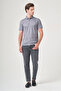 Smoked-White Polo Collar Short Sleeve Pocketless Slim Fit Cotton T-Shirt 1011260159 - 2