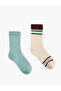 Cotton Striped 2-Piece Sock Set - 2
