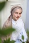 Talia Kibrit Pattern Jacquard Shawl - Light Mink - 4