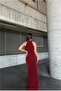 Bicycle Slit Fish Tail Evening Dress with Collar Cutout - 4