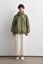 Wide Collar Bomber Jacket Khaki - 2