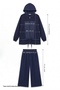 Hooded Detail Navy Blue Two-Piece Set - 5