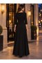 Women's Double Breasted Collar Belted Waist 3/4 Sleeve Long Maxi Evening Dress Wedding Graduation Dress Elegance of the Night - 7