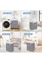 Large Foldable Laundry Basket,with Reinforced Handle(Grey Pattern) - 3