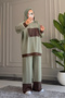 6263 - Stylish, Comfortable, Loose-Fitting Modal Ripo Garnished Fabric Hooded Women's Set - 2